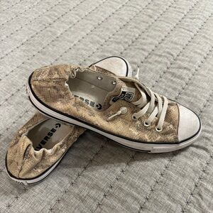 Converse Beige Snake Pattern Sneakers
